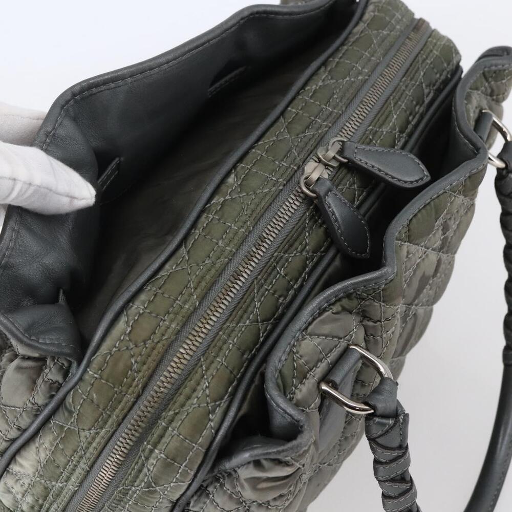 Christian Dior Canage Hand Bag Nylon Gray Silver Auth 147959 - Picture 6 of 16